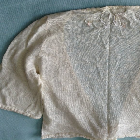 Sigrid Olsen cream embroidered crop top - Picture 11 of 11